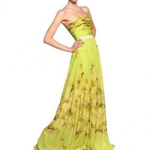 Giambattista Valli Blumen Bedrucktes Seiden Chiffon Kleid