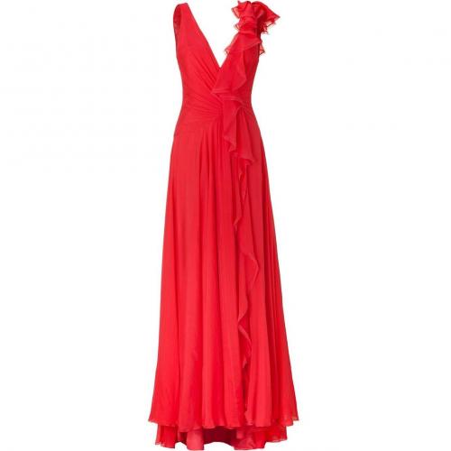 Jenny Packham Geranium Silk Chiffon Gown