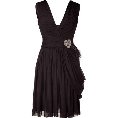 Matthew Williamson Black Draped Silk Chiffon Dress