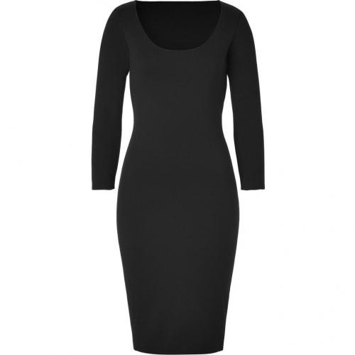 Ralph Lauren Collection Black Merino Lycra Scoopneck Dress