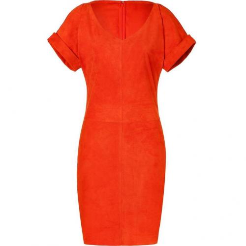 Ralph Lauren Collection Orange Suede Shiloh Dress