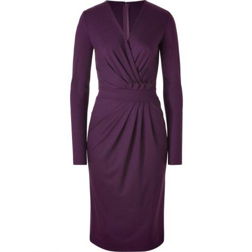 Salvatore Ferragamo Plum Draped Wool Jersey Dress