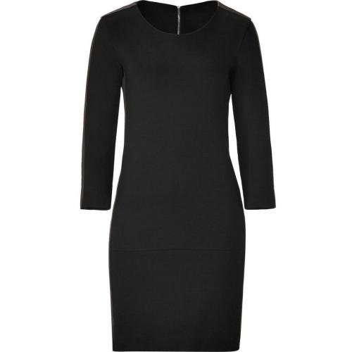 Sandro Black Dress with Leather Trim