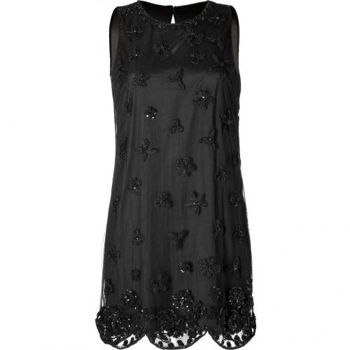 Valentino R.E.D. Black Flower Embellished Dress