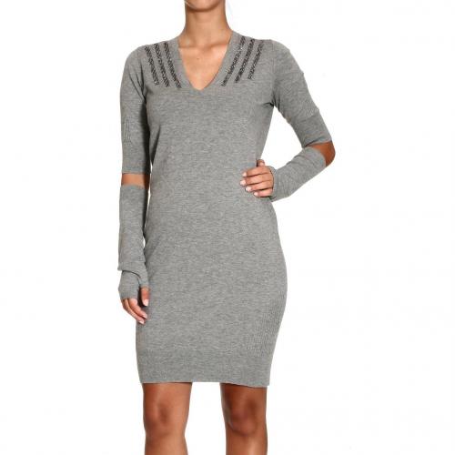 Whos Who V neck crystals neck dress